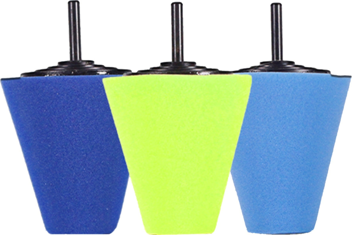 Kit de Cones de Espuma para Polimento para Furadeira (Corte, Polimento e Acabamento)