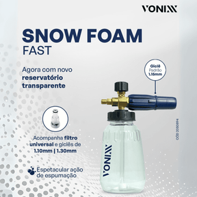 Snow Foam Fast Transparente Canhão De Espuma 1L