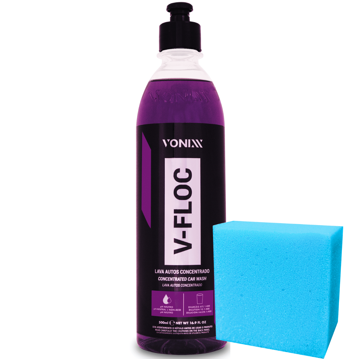 V-Floc 500ml Shampoo Neutro Automotivo Lava Autos Detergente para o Carro Moto Caminhão